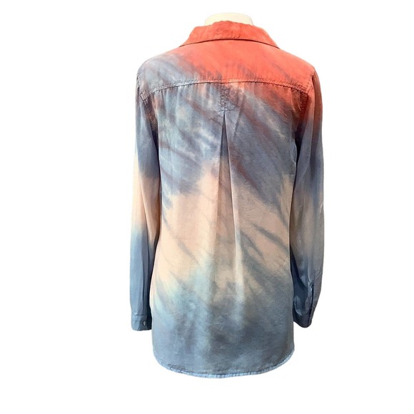 CLOTH & STONE Women'sTie Dye Button Up Shirt Top sz M Tencel Long sleeve - Picture 3 of 6